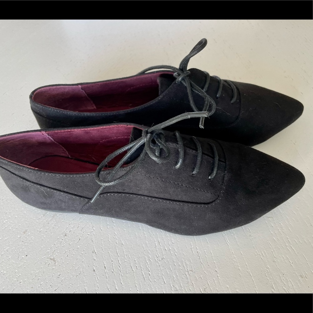 Black velvety pointed toe flats from ALDO